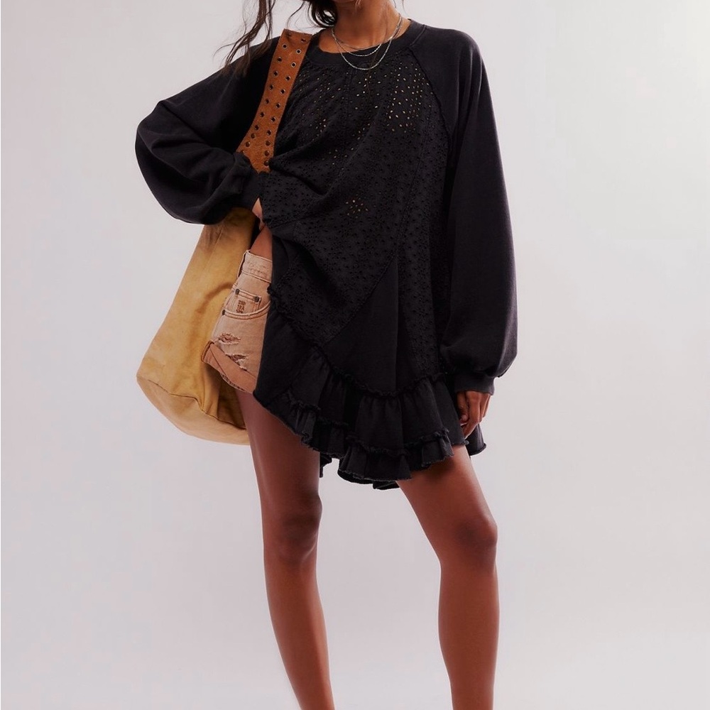Free People Plus Sized Black Tunic Top